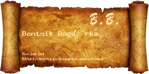Bentsik Bogárka névjegykártya